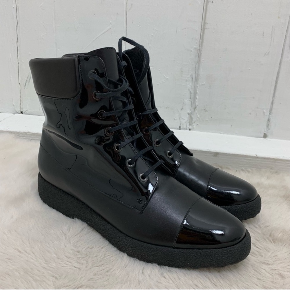 Clegerie Robyn Patent Leather Combat Boots